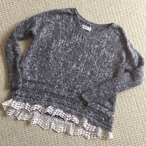 Kids Sweater with Lace Trim